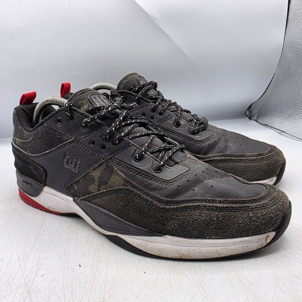 DC E.Tribeka SE Mens 10 Black Red Green Camo Shoes Skateboarding Casual